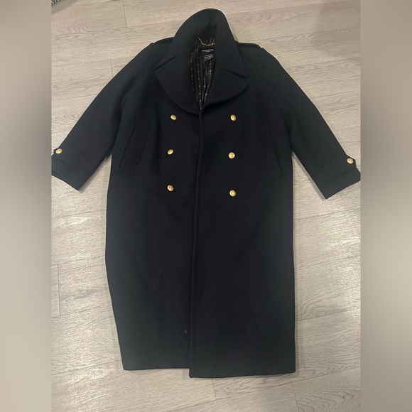 Each Other Paris Double Breasted Military Wool Blend Coat Size Women L Men M - Picture 2 of 7